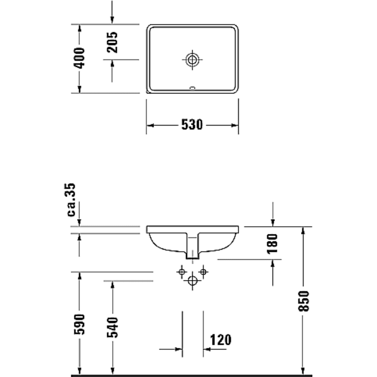 Duravit Starck tvättställ, 49x36 cm, vit