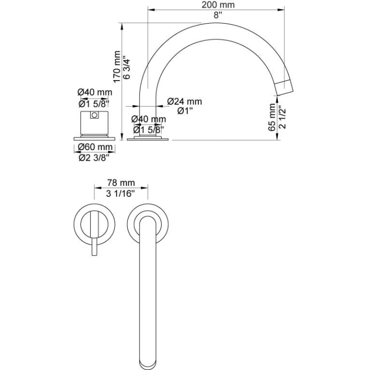 Vola SC7 kararmatur, børstet krom