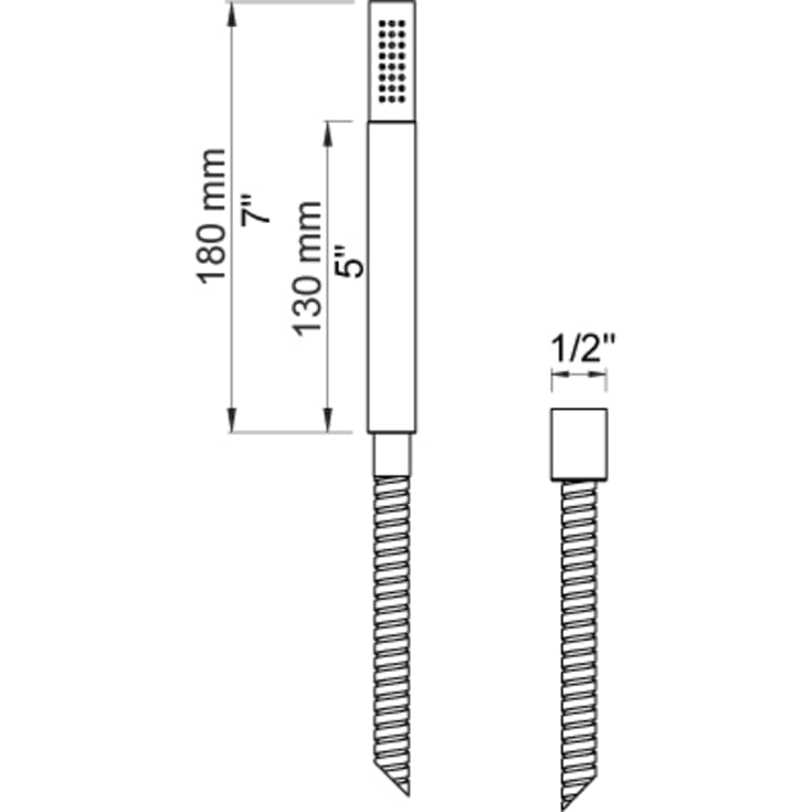 Vola T2 brusesæt, vandbesparende,  stål