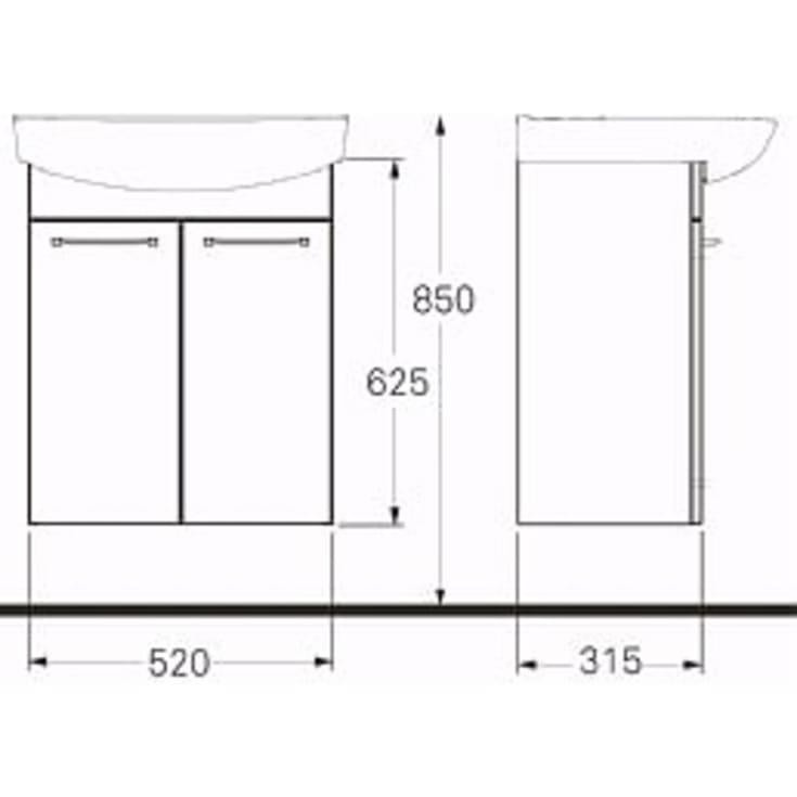 Ifö Spira møbelpakke, 57x43,5 cm, hvit