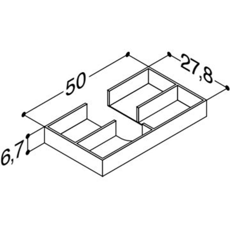 Dansani skuffeindsats, 50x27,8 cm, eg
