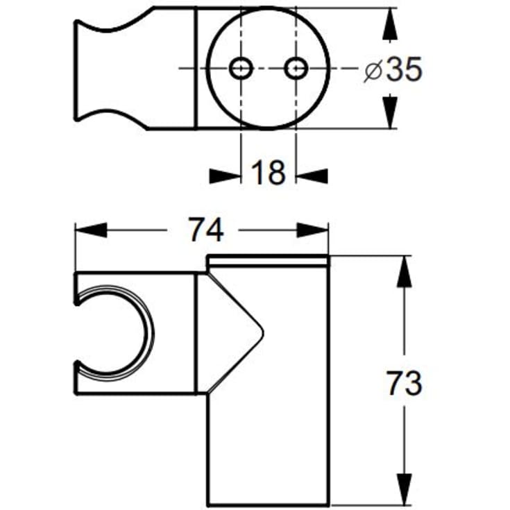 Børma Idealrain Pro håndbruserholder, krom