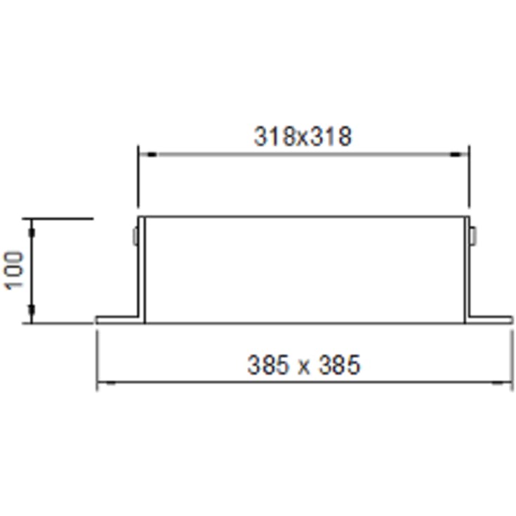 Duco fast karm m/deksel til 315 mm oppføringsrør, 100 mm, 2,5 tonn - sort