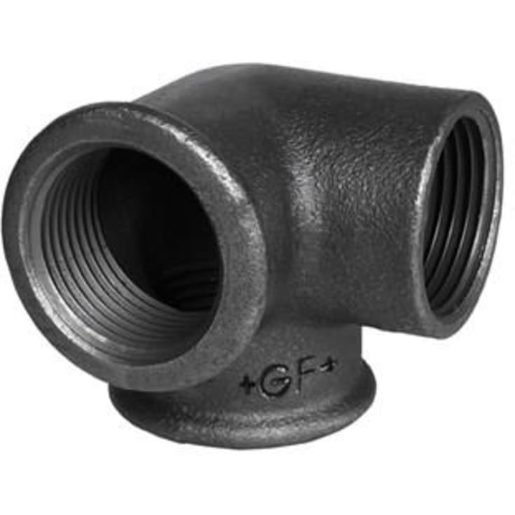 Sort vinkel med sideudløb 3/4"