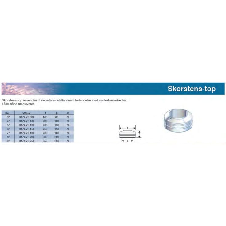 Metalbestos Multi50 5" skorstenstop