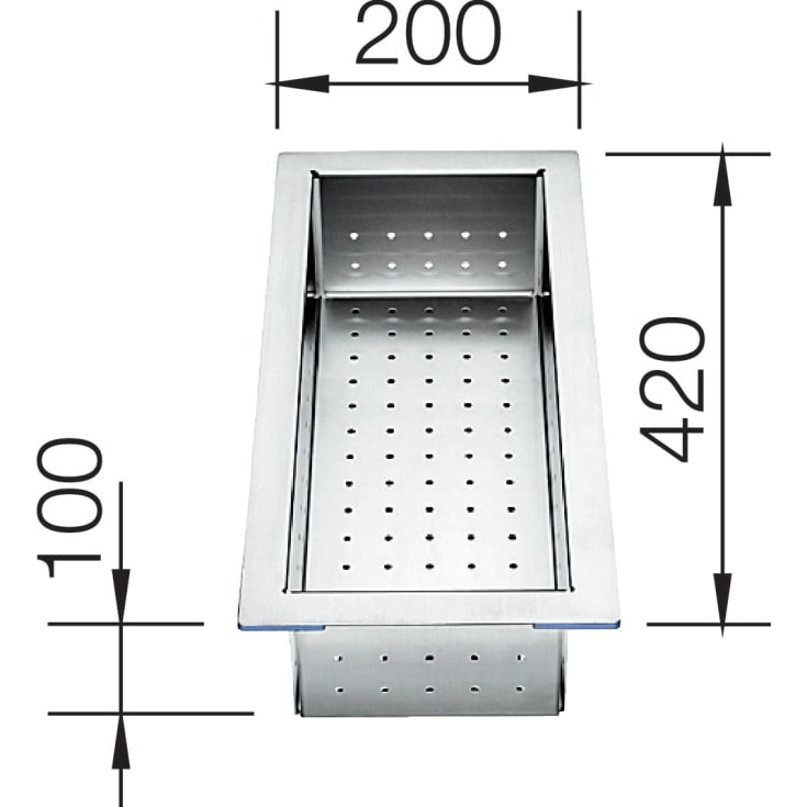 Blanco skyllekurv, 20x42 cm, rustfrit stål
