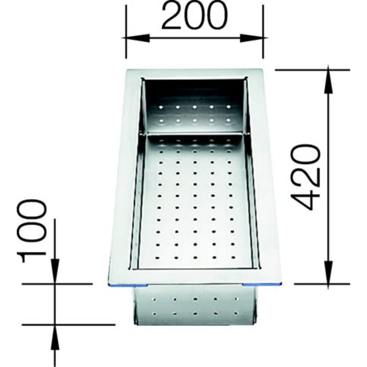Blanco skyllekurv, 20x42 cm, rustfrit stål