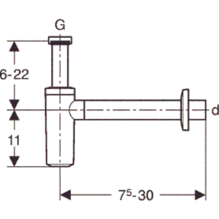 Geberit vannlås, krom