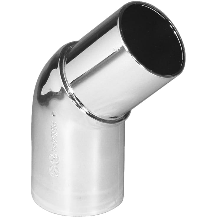 Purus afløbsbøjning, 45°, Ø32 mm, muffe/nippel, plast, krom