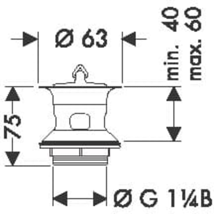 Baheko bunnventil, med prop, krom