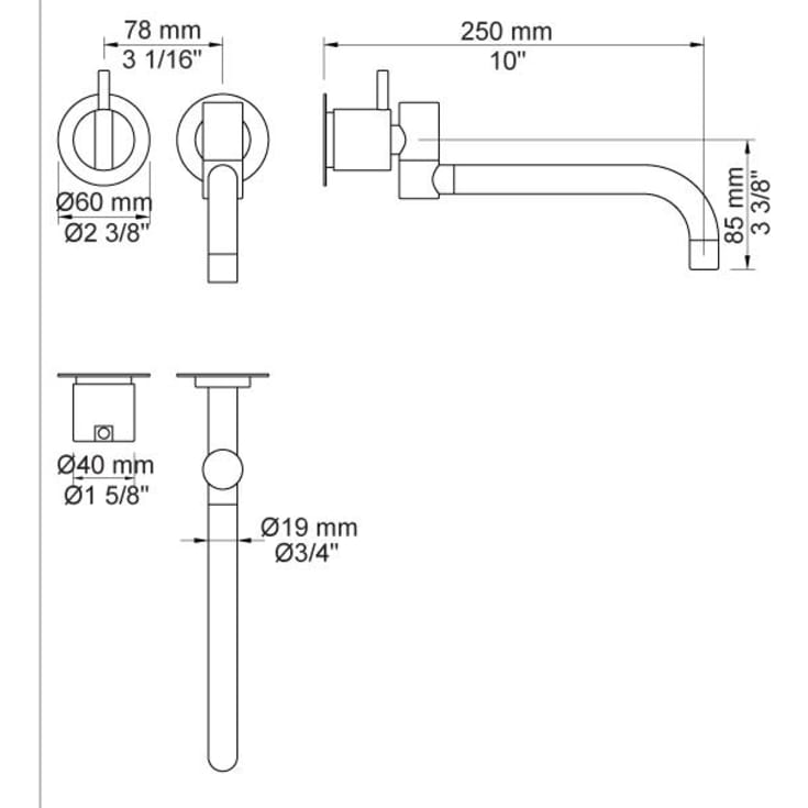 Vola 131 køkkenarmatur, indbygning, messing