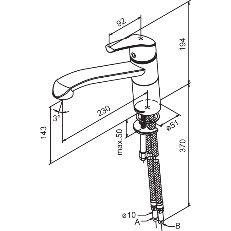 Damixa Rowan køkkenarmatur, krom