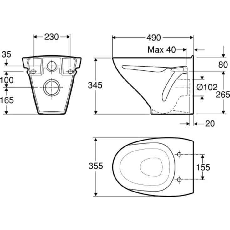 Ifö Sign vegghengt toalettpakke, hvit