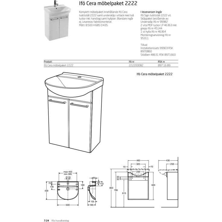 Ifö Cera möbelpaket, 50x43 cm, vit