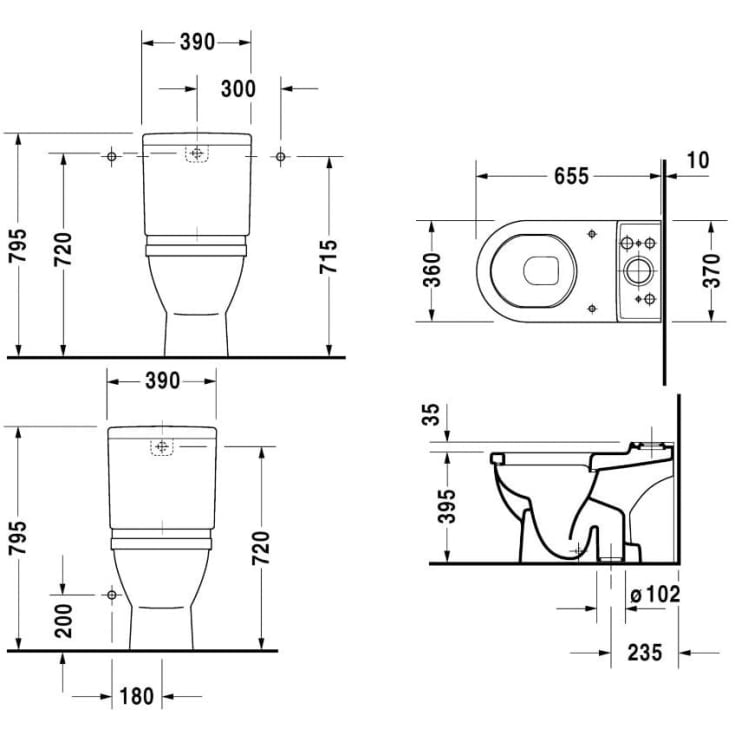 Duravit Starck 3 toilet med rengøringsvenlig overflade, hvid