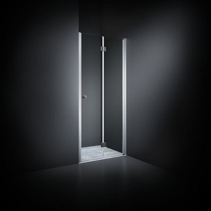 Dansani Match dusjdør, modell B, niche, 81,5 cm, klart glass, satin profil