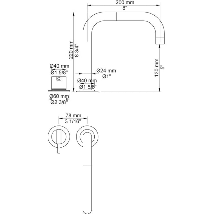Vola SC5 kararmatur, børstet krom