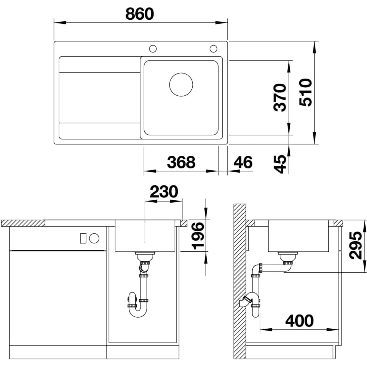 Blanco Divon II 45S-IF MXI køkkenvask, 86x51 cm, rustfrit stål