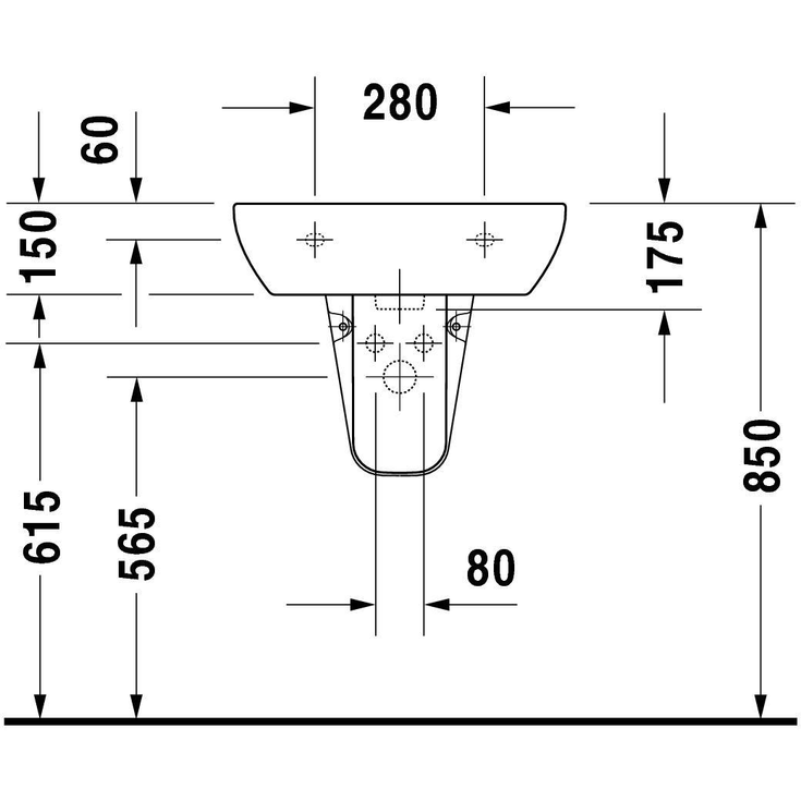 Duravit D-Code tvättställ, 55x43 cm, vit