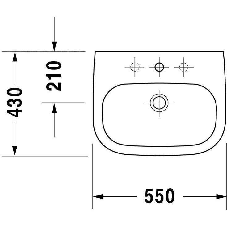 Duravit D-Code tvättställ, 55x43 cm, vit
