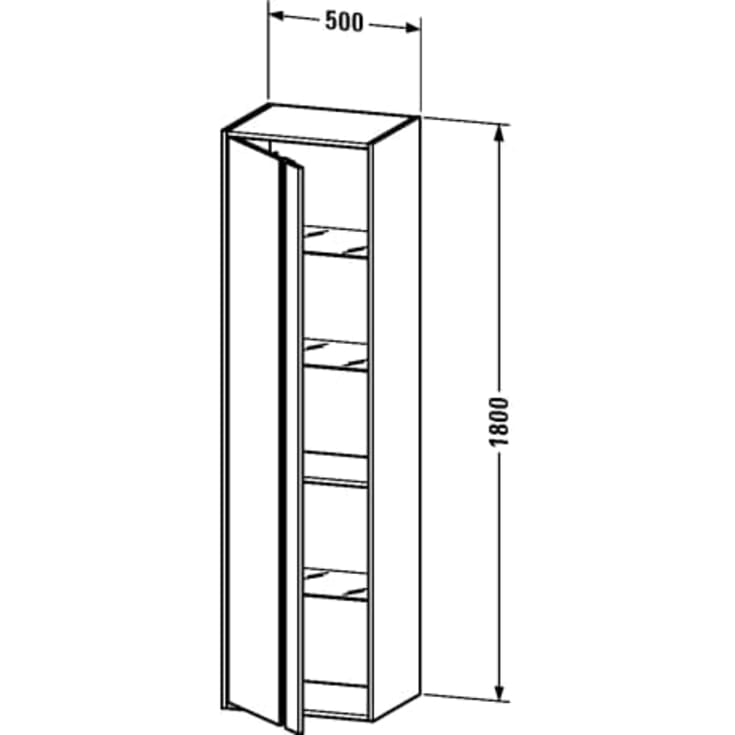 Duravit Ketho højskab med venstrehængt låge 50 x 36 cm i mat grafit