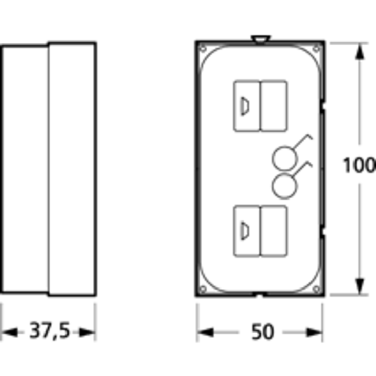 LK Fuga Indmuringsdåse, 2M, 37,5 mm dyb