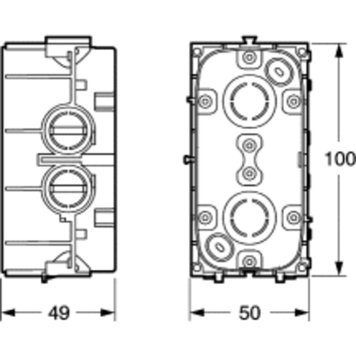 LK Fuga Indmuringsdåse, 2M, 49 mm dyb