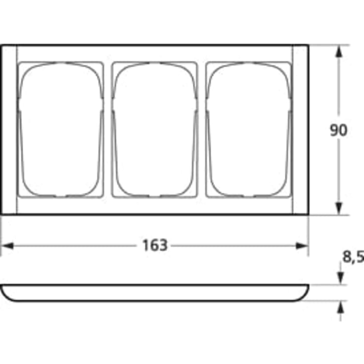 LK Fuga Ramme Softline 63, 3x1,5M, Hvid