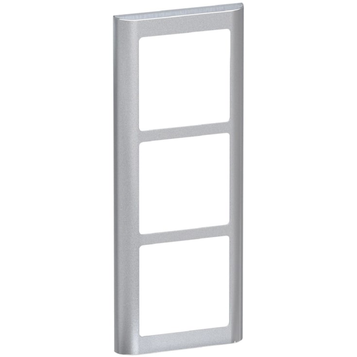 LK Fuga Soft 63 ramme, 3 modul, lodret, metallic