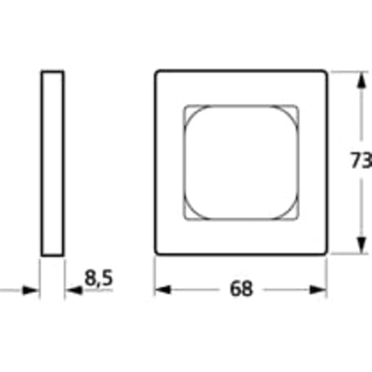 LK Fuga Ramme Baseline 68, 1M, Hvid