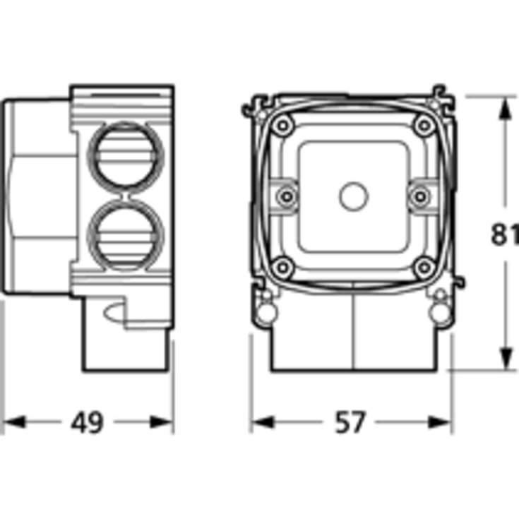 LK Opus 66 Indstøbningsdåse, 1 modul, Gul