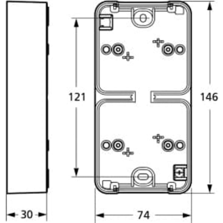 LK Opus 74 Industri Underlag 2x1 modul lodret, Mørkegrå