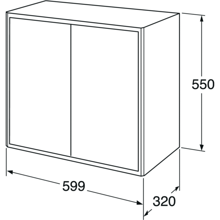 Gustavsberg Graphic veggskap, 59,9x55 cm, hvit