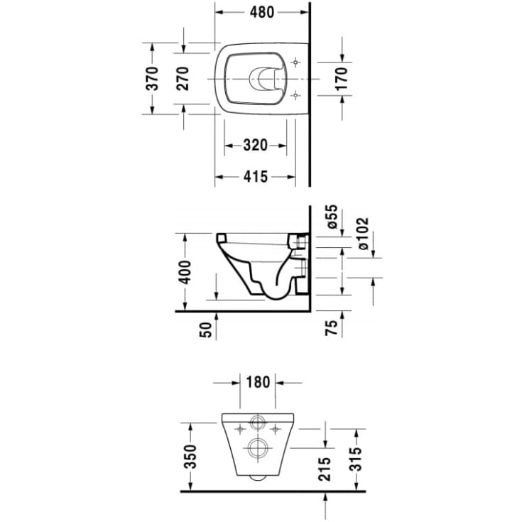 Duravit DuraStyle væghængt toilet, rengøringsvenlig, hvid