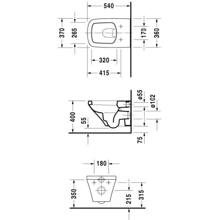 Duravit DuraStyle vegghengt toalett, hvit