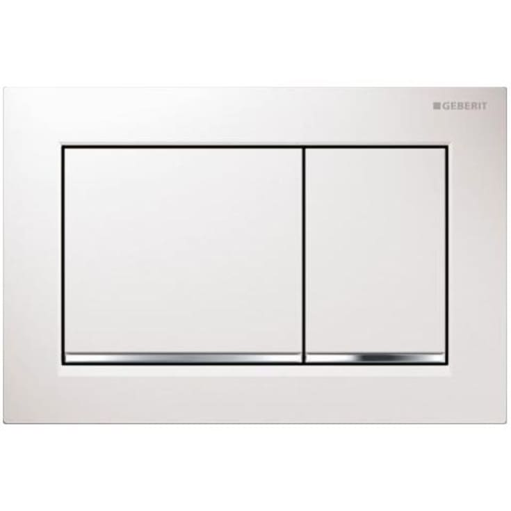 Geberit Omega 20 Square spolplatta, vit/krom