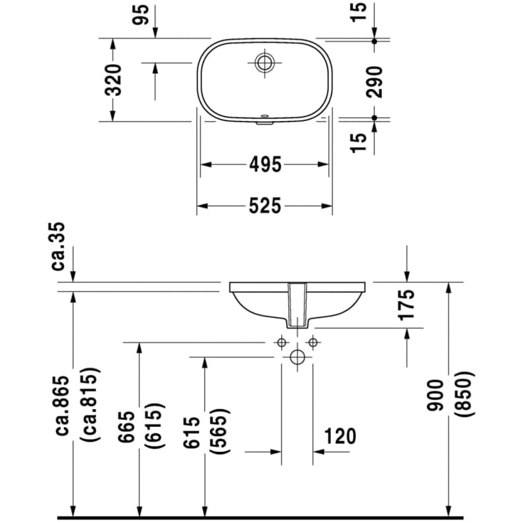 Duravit D-code, 49,5x29 cm, hvit