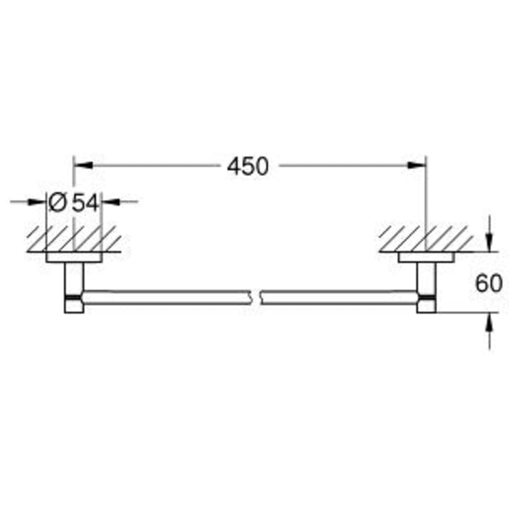 Grohe Essentials handduksstång, 45 cm, svart krom