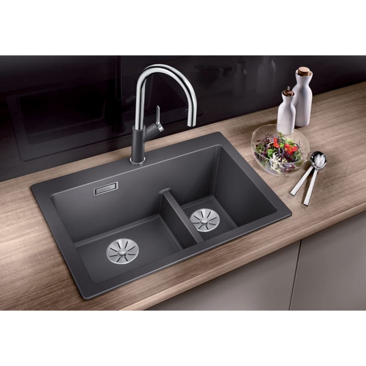 Blanco Pleon 6 Split UXI køkkenvask, 61,5x51 cm, grå