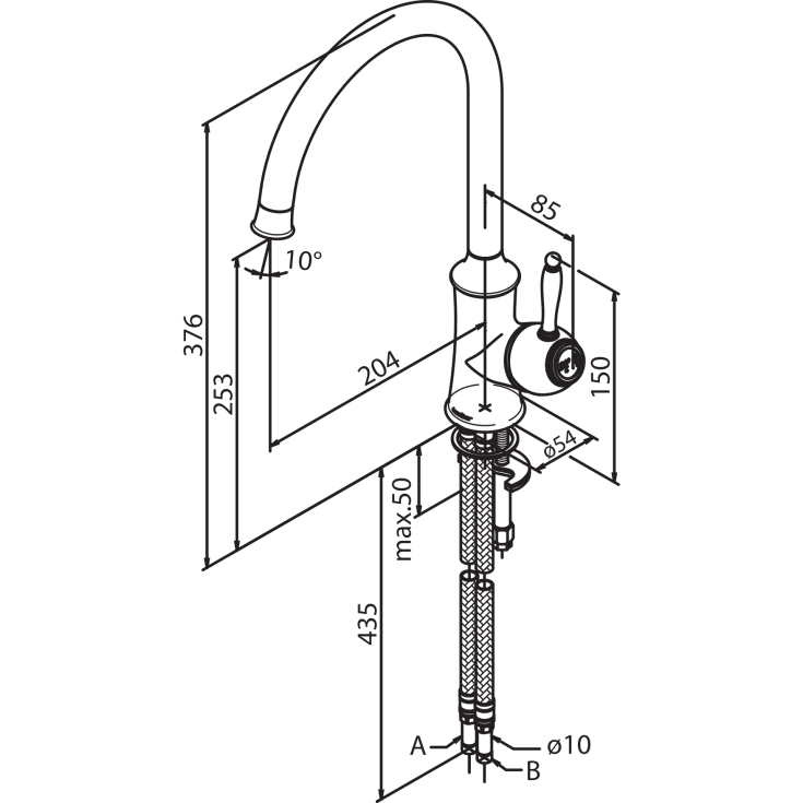 Damixa Tradition kjøkkenarmatur, messing