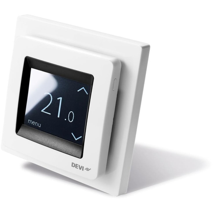 Devi reg Touch termostat med timer og gulvføler natsænkning i hvid