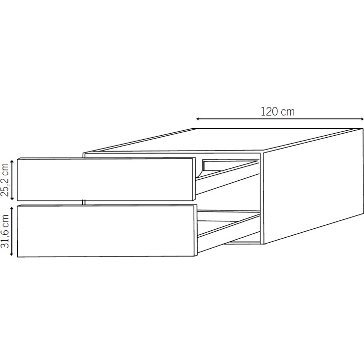 Cassøe Front servantskap, 120x43 cm, hvit