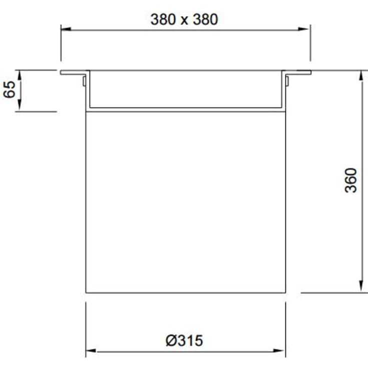 Duco flydende karm m/rist og flanger til 315 mm opføringsrør, 40 ton - sort