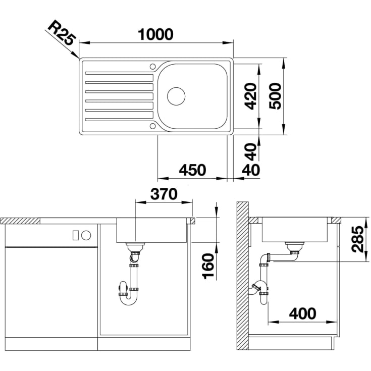 Blanco Lantos XL 6S-IF MX køkkenvask, 100x50 cm, rustfrit stål