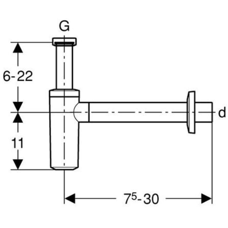 Geberit Pungvannlås 1 1/4"-32 mm - Hvit