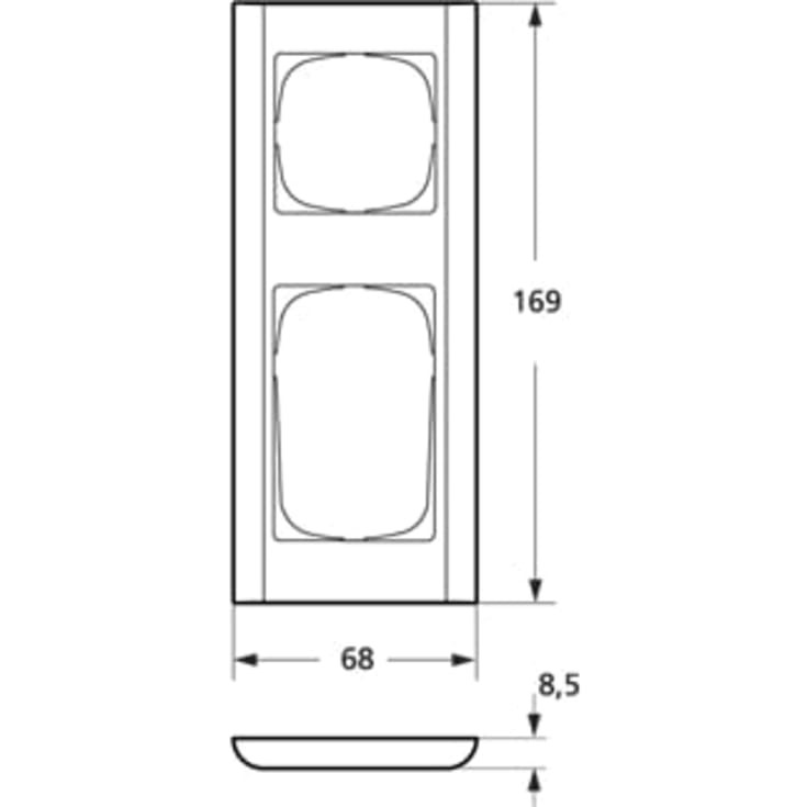 LK Fuga Softline 68 ramme, 2,5 modul, koksgrå