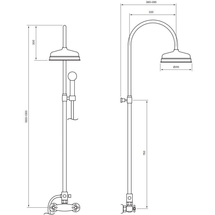 Tapwell Classic XCOL000-150 duschset, krom
