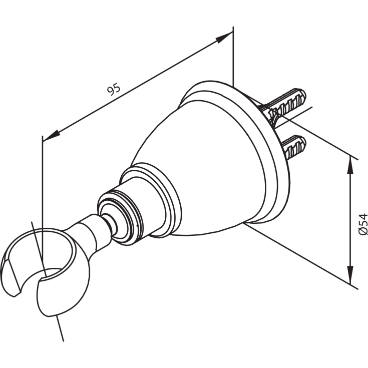Damixa Tradition håndbruserholder, krom