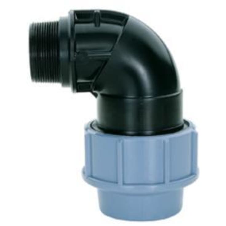 +GF+ iJOINT 25 mm x 1" vinkel 90° med nippel, PP, PN16
