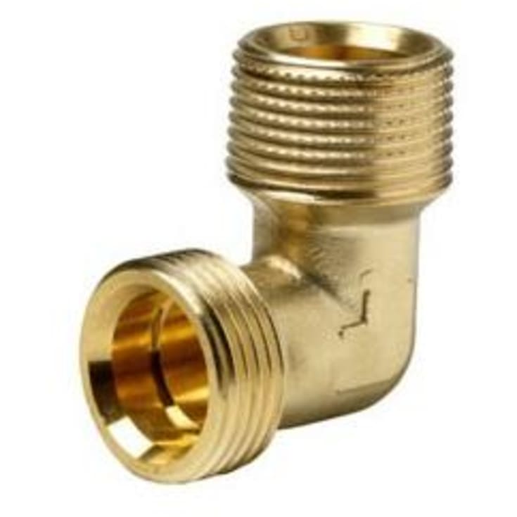 Wavin messing vinkel m/nippel, 1/2"